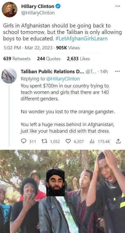 Imagine getting ratio'd by the taliban - meme