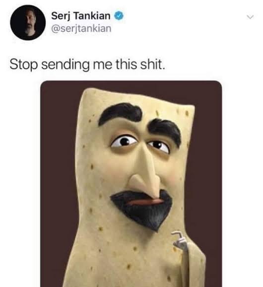 Serj Tankian es el cantante de System of a down - meme