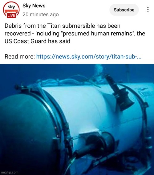Titan submersible has been recovered - meme