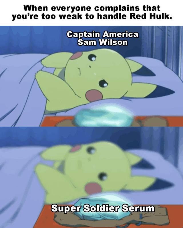 Captain America Sam Willson will take super soldier serum - meme