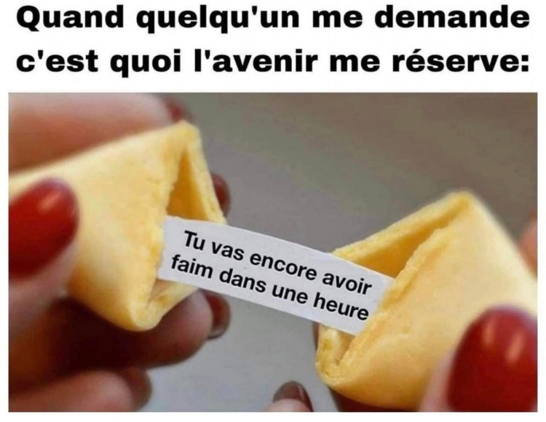 quand on me demande c'que l'avenir me réserve et j'ai juste faim encore - meme