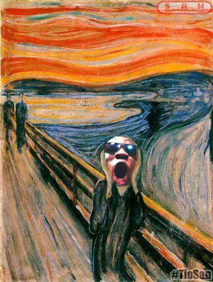 Nova versão da pintura "o grito" - meme