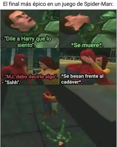 Cuando ves la mejor trama de Spiderman - meme