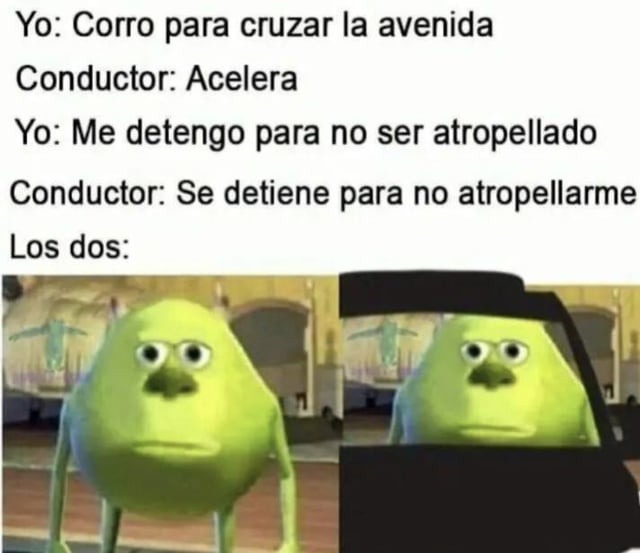 Conductor vs peatón - meme