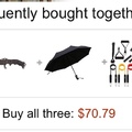 knife umbrella and work out bungees??????