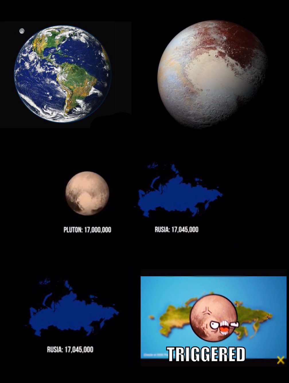 Rusia más grande que Plutón... - meme