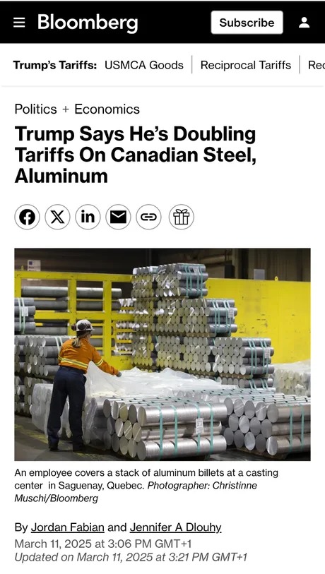 Trump steel and aluminum tariffs on Canada - meme