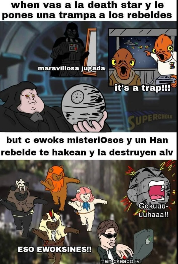 Retrato de la batalla de Endor  del año 3 Después de la batalla de yavin - meme