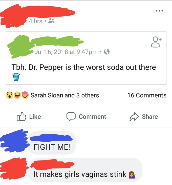Who tf out here with Dr. Pepper vagina - meme