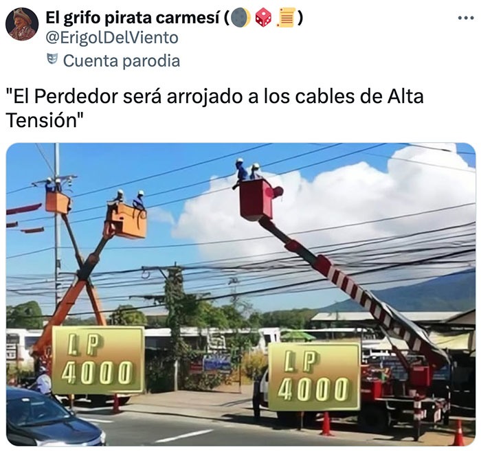 El grifo pirata carmesí y su amenaza eléctrica legendaria - meme