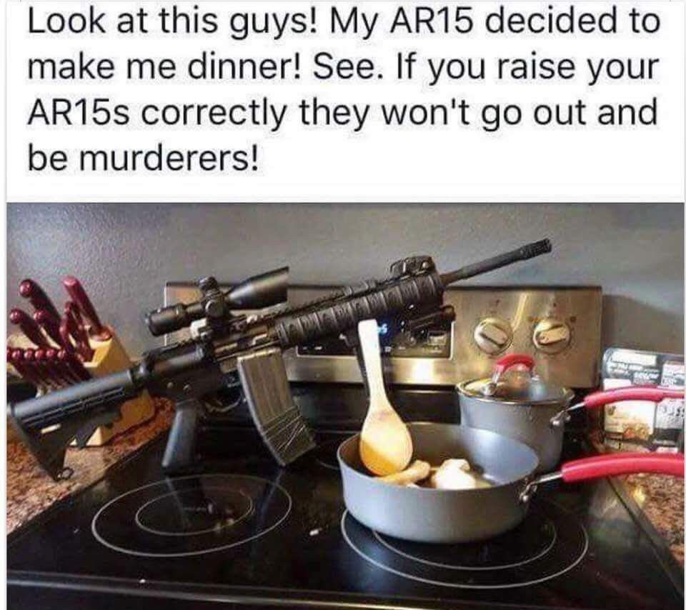I gave my ar-15 a vaccine and now it gas autism - meme
