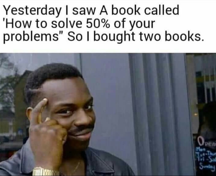 All it says inside the book is "get rich" - meme