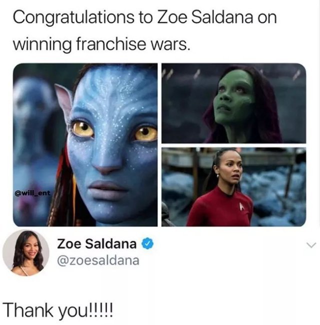 Congrats Zoe Saldana! - meme