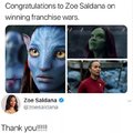 Congrats Zoe Saldana!