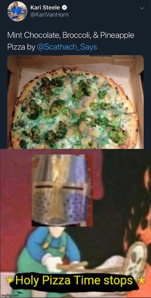 Cursed pizza meme