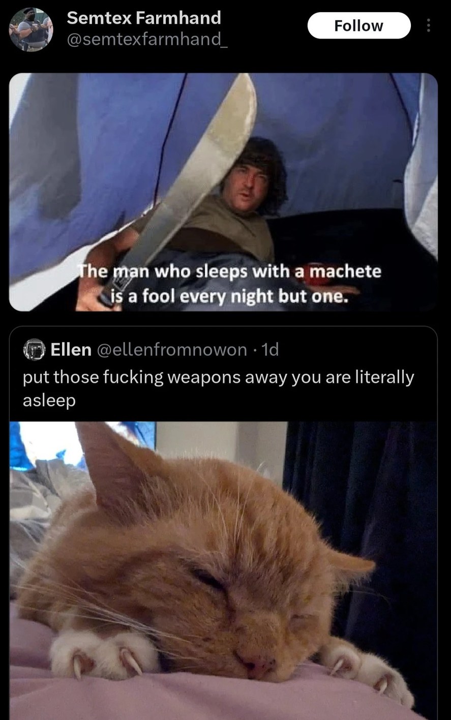 The Latest Memes :) Memedroid - A Man Who Sleeps With A Machete