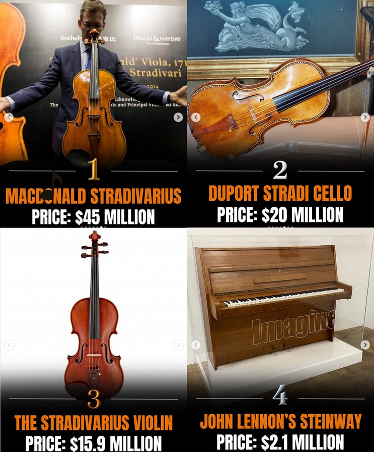 most expensive instruments in the world 2x2 - meme