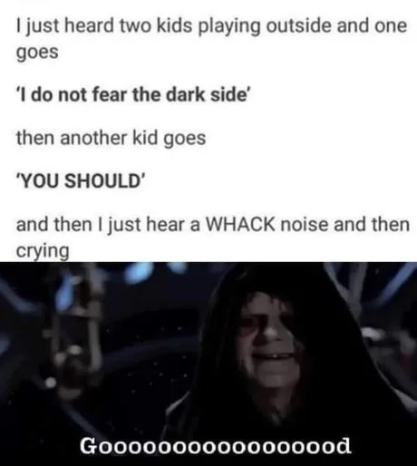 I do not fear the dark side - meme