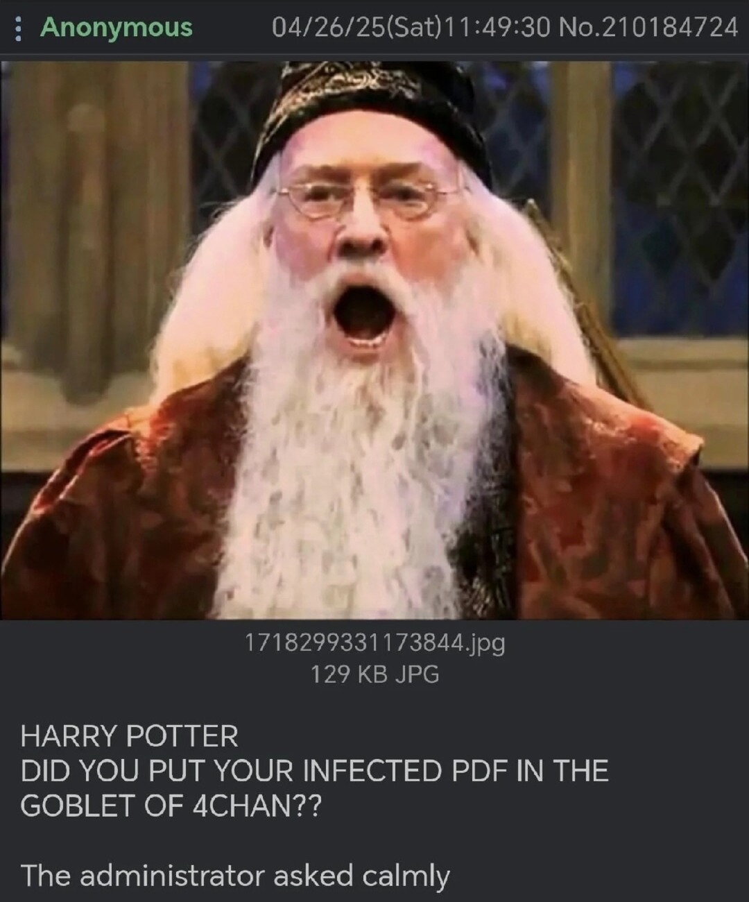Harry Potter and the goblet of 4chan - meme