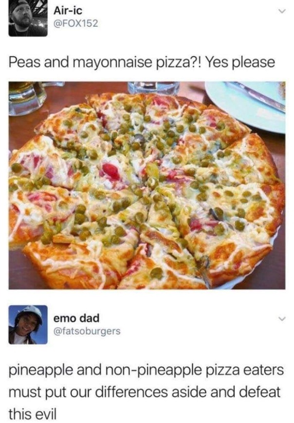 Callback to the people who said this doesn't exist, on my pineapple pizza meme look you bastards