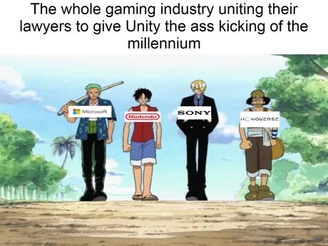 Gaming industry vs Unity - meme