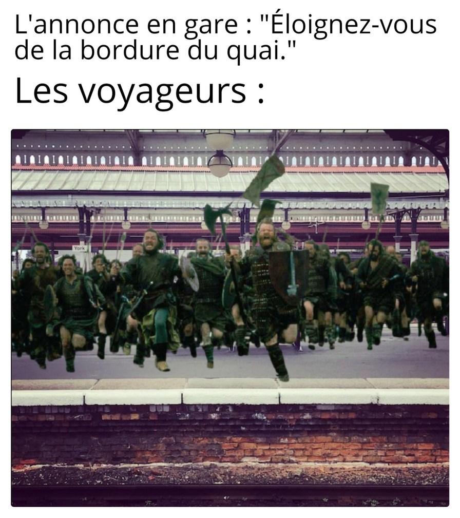 "Bienvenido a bordo del tren" - meme