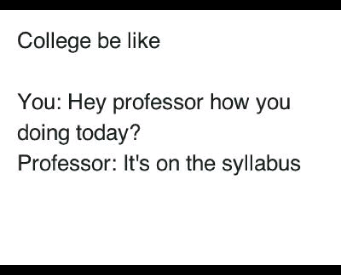 Everything is on the syllabus - meme