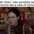 Burrito eating