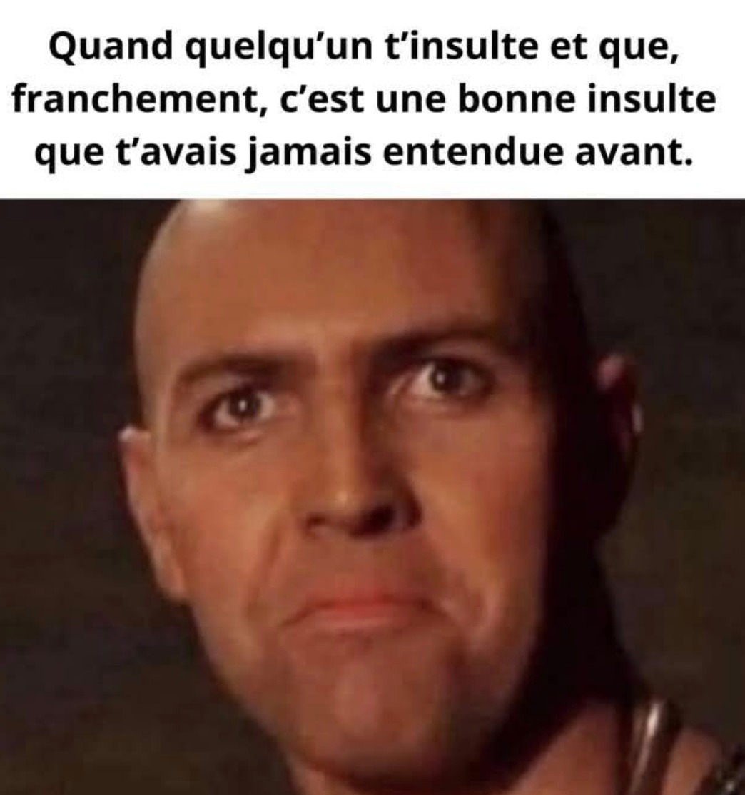 Quand t’es insulté mais que t’apprends une punchline - meme