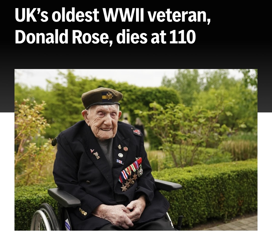 WWII vet Donald Rose dies at 110 — absolute legend - meme
