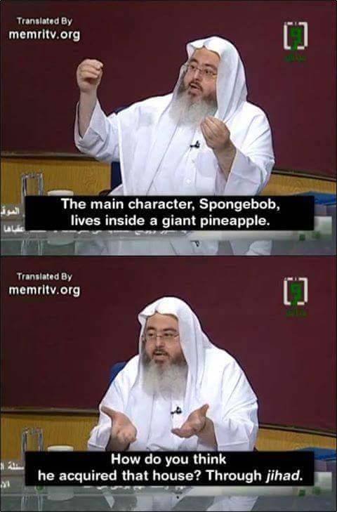Who lives in a camp with the Mujahideen, SPONGEBOB SQUAREPANTS - meme