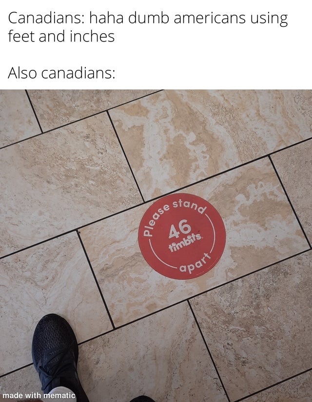 Haha dumb Americans and Canadians - meme