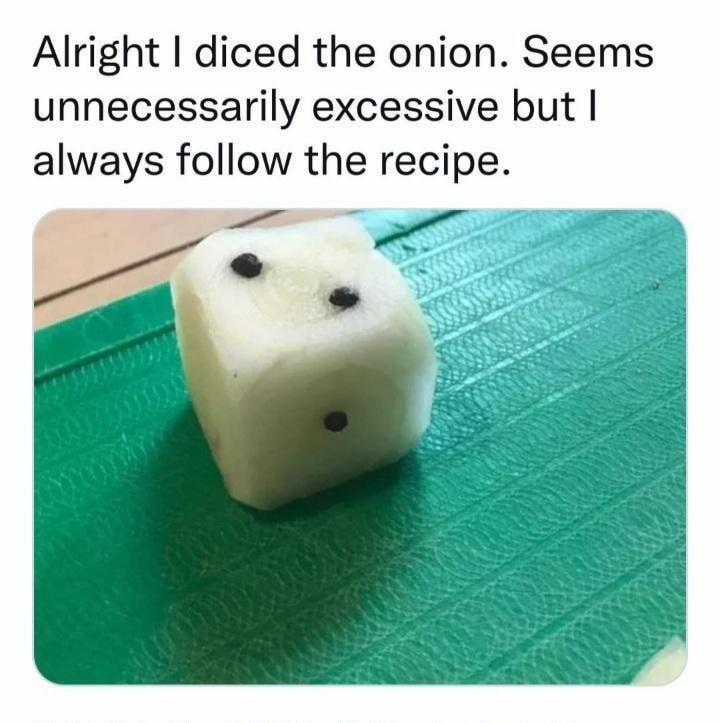 Dice the onion - meme