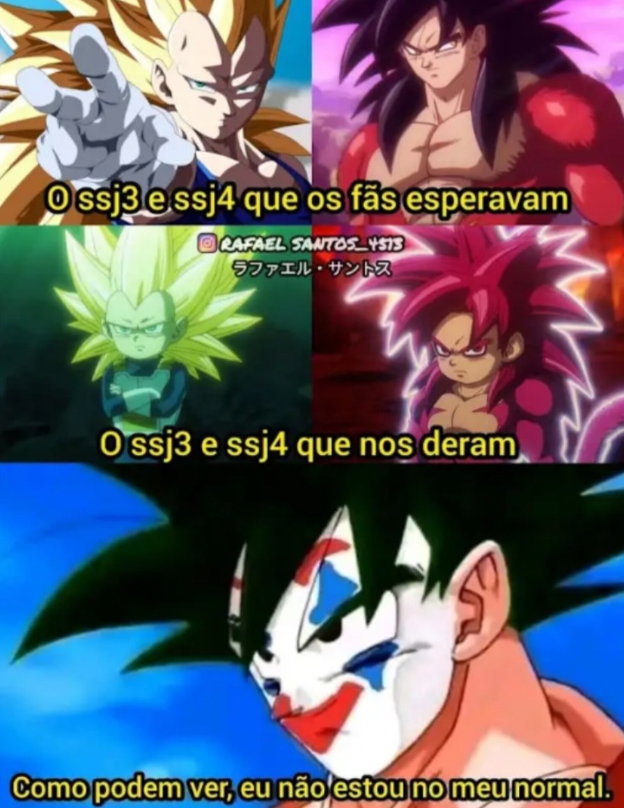 Fã de Dragon Ball nunca tá satisfeito - meme