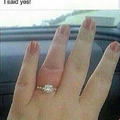 But her finger said no