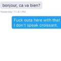 when a French person messages me