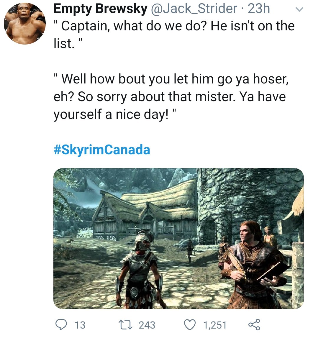 If Skyrim was in Canada - meme