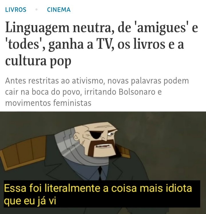 Olha o nível do jornalismo brasileiro - meme