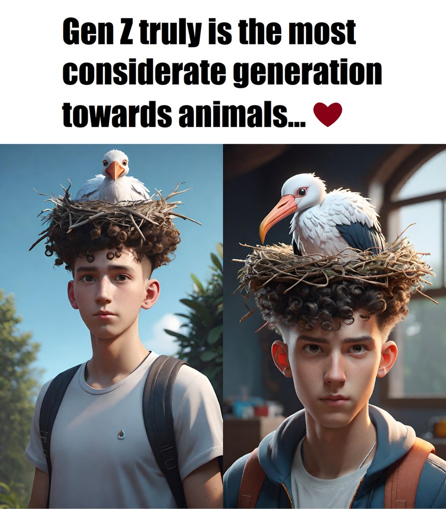 That stork in my curly fade do low-key be bussin fr fr - meme