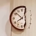 Who took a cartoony ahh bite out that clock