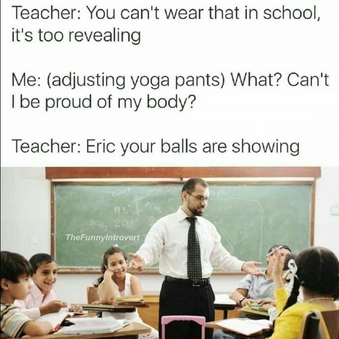 I show my balls in public - meme