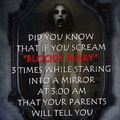 Screaming bloody mary while staring into a mirror