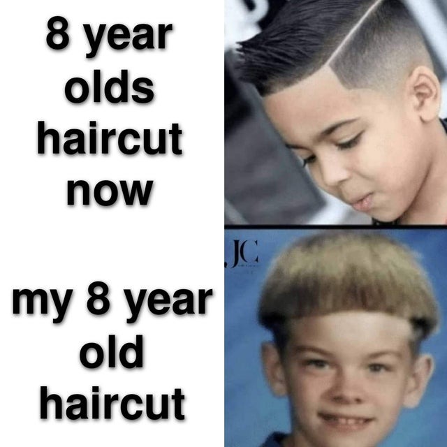 Evolution of haircuts - meme