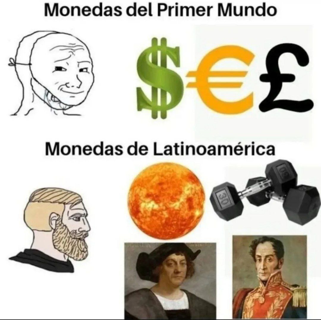 Comparando monedas de Europa con las de Latinoamérica - meme