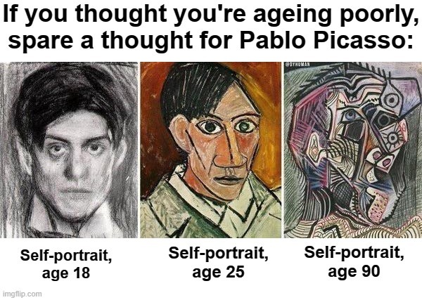 If you thought you're ageing poorly, spare a thought for Pablo Picasso - meme