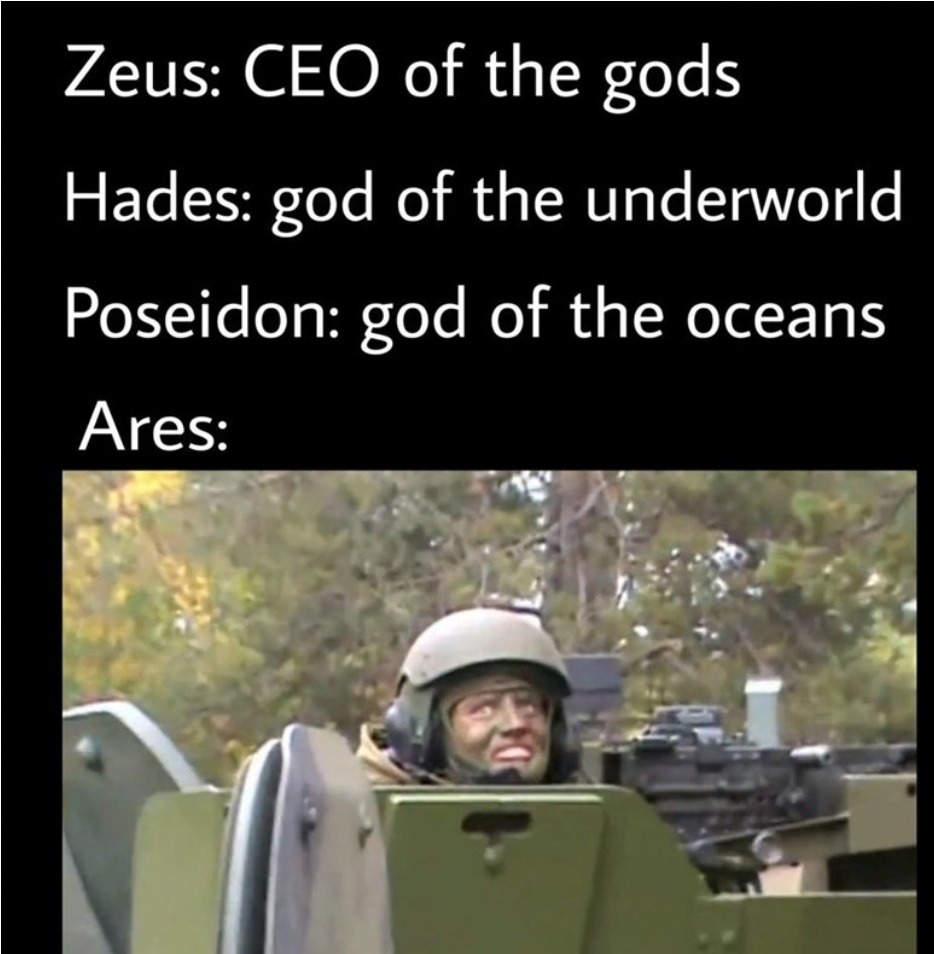 I bet Zeus would bang God - meme