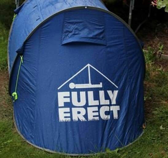 Every morning, pitching a tent. - meme