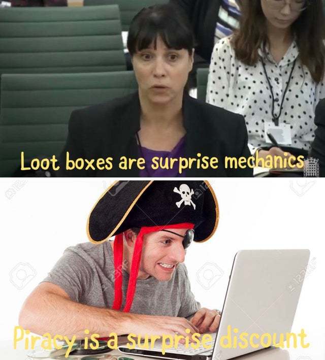 Loot boxes are surprise mechanics - meme