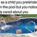 When as a child you pretended to be dead in the pool