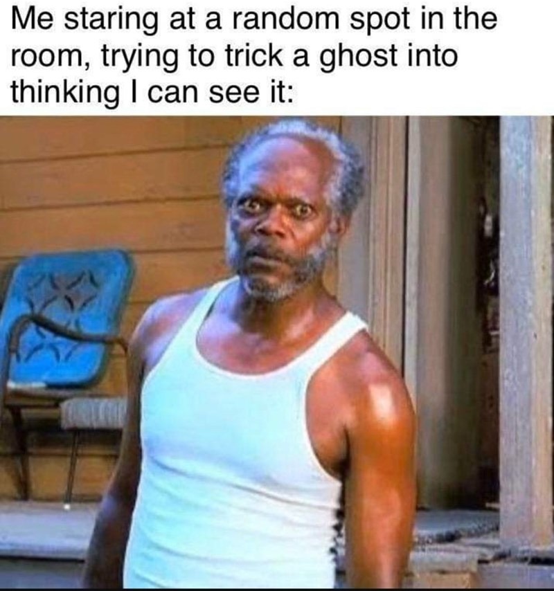 Pretending to trick a ghost - meme